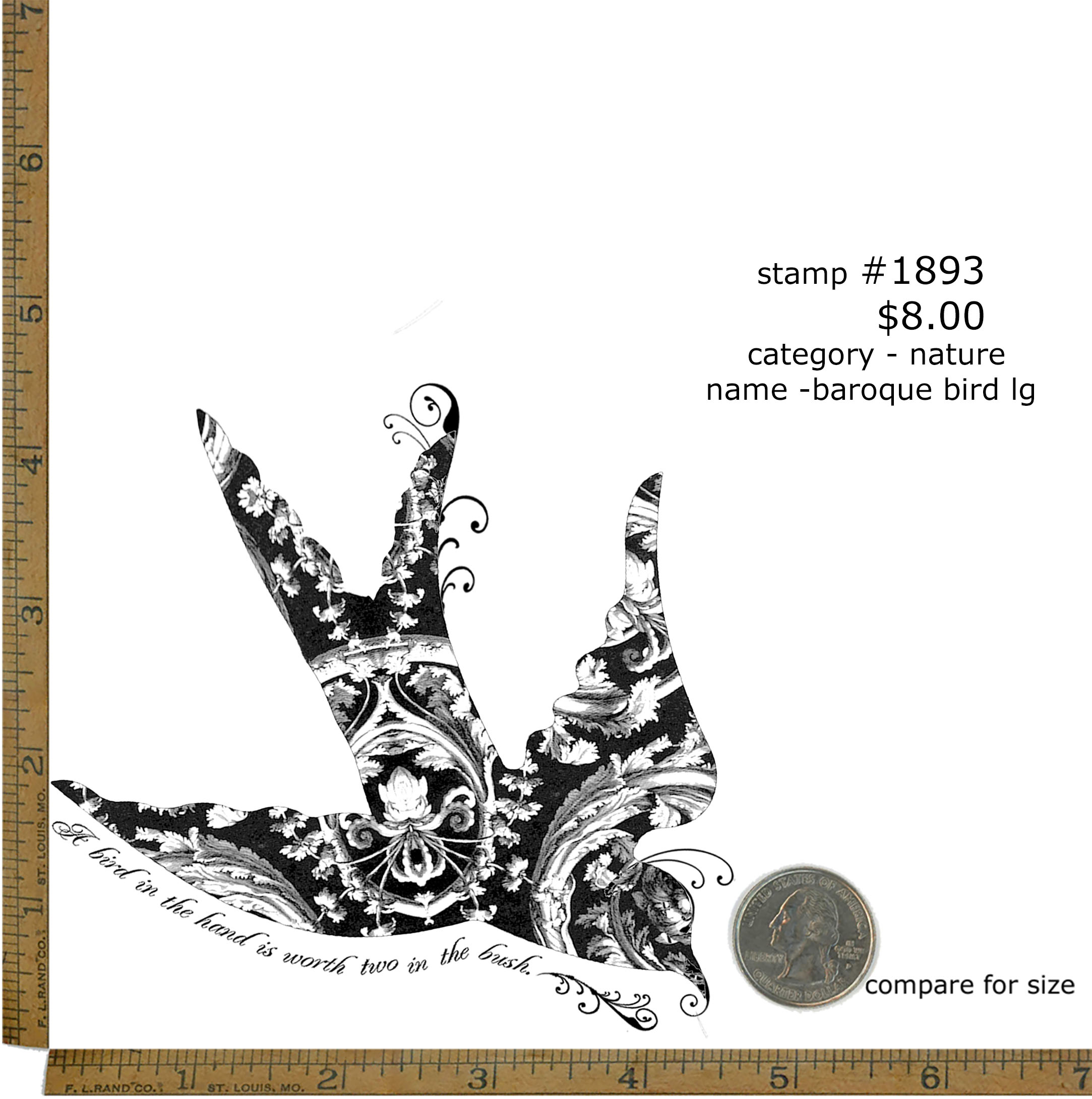 #1893 - Baroque Bird Lg - Nature